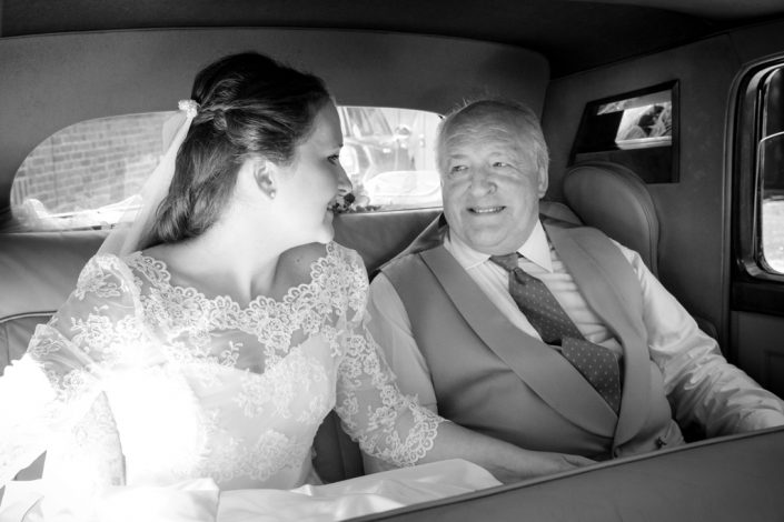 Bride & Dad make their way to church