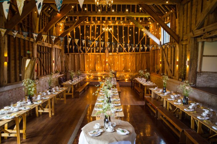 Interior Image of Barn set up for Wedding