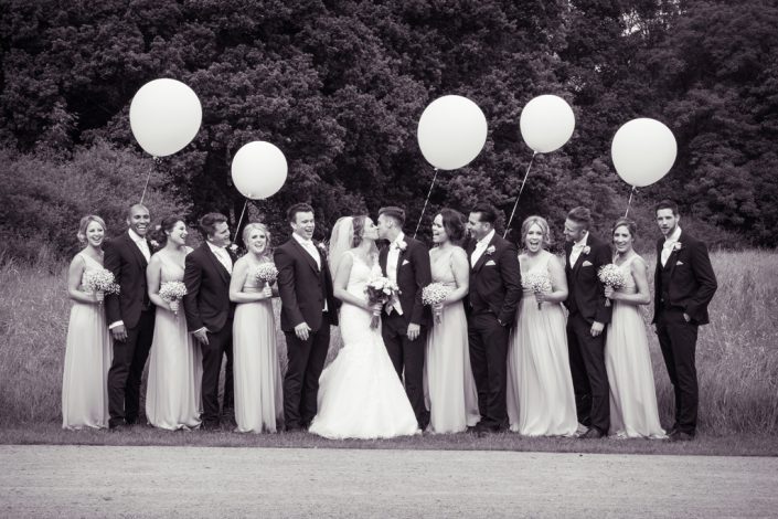 Wedding Party with balloons