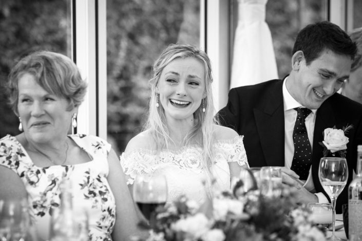 Bride in tears during speeches
