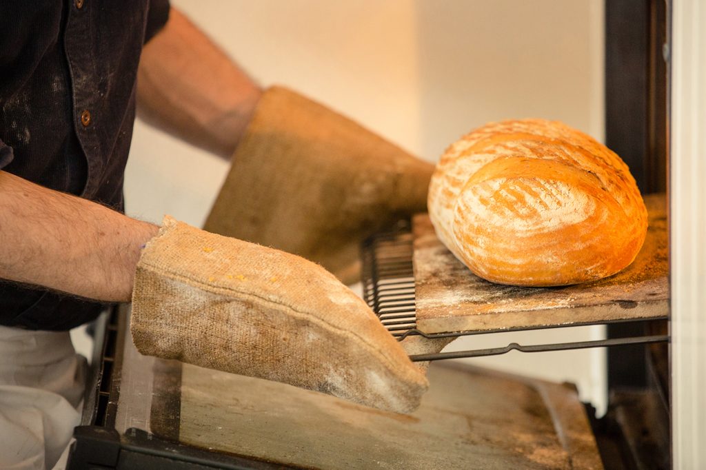 Taking breakout of oven, Hobbs House Bakery, Tom Herbert, Fabulous Baker Brothers